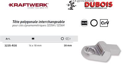 Embout polygonal-att. 14x18 mm 30 mm