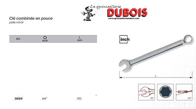 Clé combinée polie miroir 3/4"