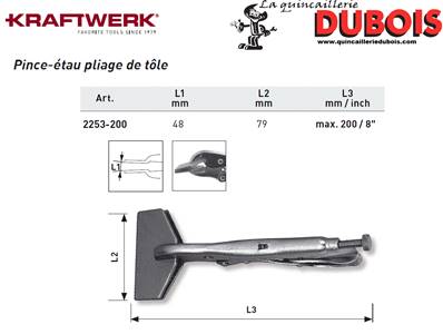 Pince-étau à tôle 8" 200 mm