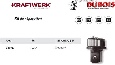 Jeu de réparation pour clé dynamom. 3/4" KRAFTWERK 3237E