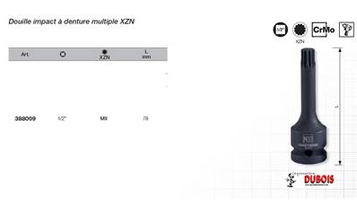Douille XZN à chocs 1/2" M9