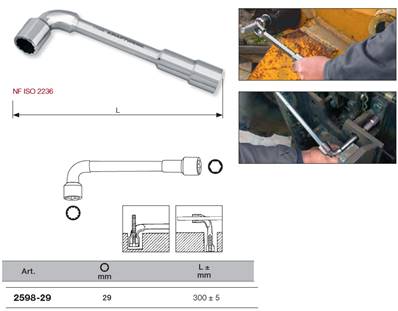 Clé à pipe débouchée 6 x 12 29 mm