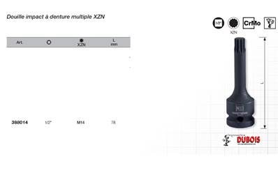 Douille XZN à chocs 1/2" M14